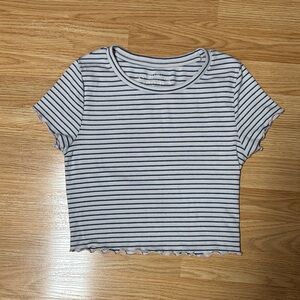 Aeropostale Blue and White Striped Tee
